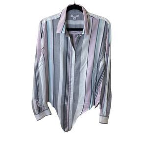 Kensie Striped Tie Up Shirt Sz L